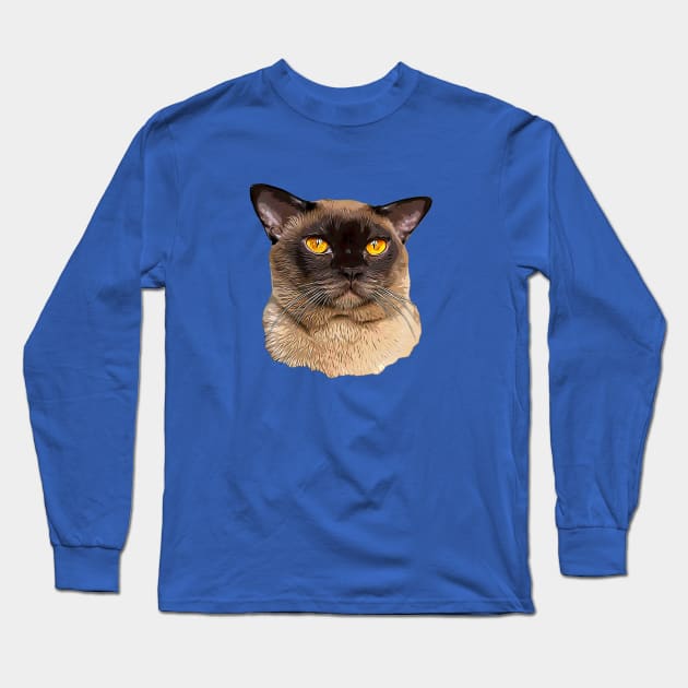 Burmese Cat Long Sleeve T-Shirt by ElegantCat